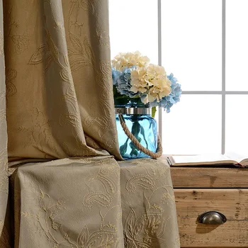 Жаккардовый оконный светильник, Роскошные структурированные шторы в стиле ретро для гостиной, спальни