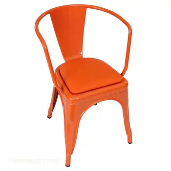 Железный обеденный стул для отдыха железный стул со спинкой кресло для ресторана чай с молоком кофейня стул мебель для лофта железный кожаный стул