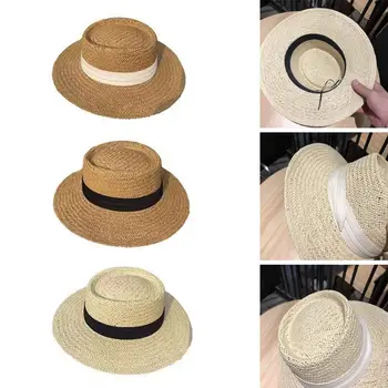 Женская модная фетровая шляпа с широкими полями, панама, пляжные панамы от солнца, летняя соломенная шляпа