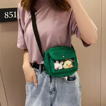 Женская мультяшная Милая мини-сумка-мессенджер, универсальная Корейская сумка, сумки для мобильных телефонов, простые сумки через плечо, повседневная женская сумка с клапаном через плечо