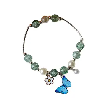 Женский браслет, бусины-бабочки, ювелирные изделия, яркий блеск, Долговечный браслет, ювелирный подарок