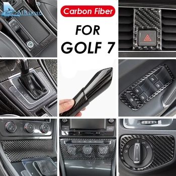 Защита внутренней отделки автомобиля Наклейка из настоящего углеродного волокна для Volkswagen VW Golf 7 GTI MK7 2014-2019 Автоаксессуары