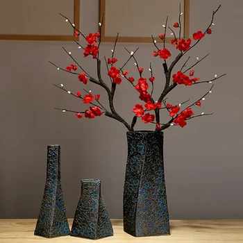 Керамическая ретро-ваза, большая китайская цветочная композиция, украшение современной минималистичной гостиной, ТВ-шкафа, крыльца.