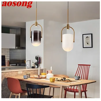 Креативный подвесной светильник AOSONG Nordic, Современные простые светодиодные лампы, светильники для домашней столовой