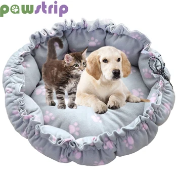 Круглая кровать для собак, Мягкая утолщенная подушка для домашних животных, коврик для маленьких средних собак, кошек, теплый дышащий Моющийся коврик для сна для кошек, товары для домашних животных