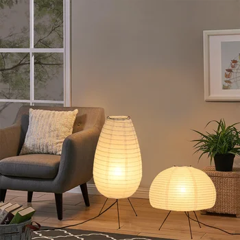 Лампа в стиле Ноги Ногучи, торшер из рисовой бумаги, креативная прикроватная лампа в стиле ретро, подходящая для оформления кабинета / спальни /гостиной