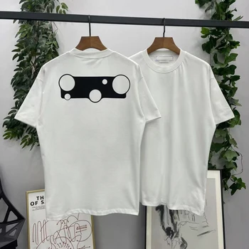 Летняя футболка с круглым вырезом и коротким рукавом из 100% хлопка с двойной пряжей и круговой печатью высокого качества