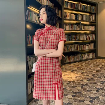 Лето 2023, Милая Кавайная девушка, Чонсам, Улучшенный молодежный стиль, Тонкое китайское традиционное вечернее платье Ципао для женщин