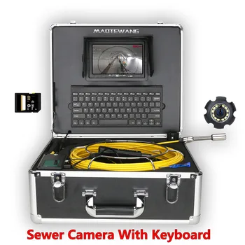 Локатор труб 512 Гц, Видеокамера для осмотра канализационных труб длиной 20 м с клавиатурой, видеорегистратор IP68, промышленный эндоскоп для трубопроводов, 7-дюймовый монитор