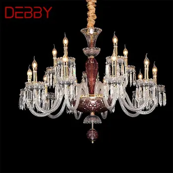 Люстра DEBBY в европейском стиле, светодиодная подвесная свеча, хрустальные светильники, роскошные светильники для дома, гостиной