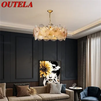 Люстра OUTELA Золотая подвесная лампа постмодернистский домашний круглый светильник для гостиной столовой