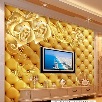 масштабные фрески wellyu на заказ 3D стерео кожа романтические розы фон для телевизора обои для стен 3 d