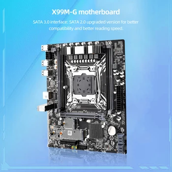 Материнская плата X99M-G для настольных компьютеров 4 DDR4 Материнская плата для настольных ПК MATX Память 128 ГБ Гигабитный сетевой адаптер 5.1-канальный SATA2.0 3.0 PCI-E 16X/4X
