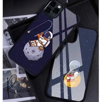 Милый Мультяшный Чехол Для телефона Astronaut Star Space Резиновый для iPhone 12 11 Pro Max XS 8 7 6 6S Plus X 5S SE 2020 XR 12 Mini case