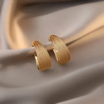 Модные золотые серьги большого круглого сечения для женщин, геометрические изысканные серьги оверсайз, модные украшения для вечеринок для девочек 2023