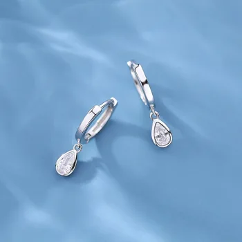 Модные простые серьги-кольца с цирконом в виде капли воды для женщин, Круглые минималистичные серьги для девочек, Вечерние НОВЫЕ ювелирные подарки C-образной формы