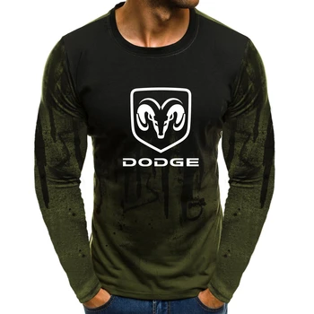 Мужские Весенние дышащие топы Градиентного цвета с логотипом Dodge Brands, Настраиваемый логотип, толстовка с круглым вырезом, Дышащая Простота