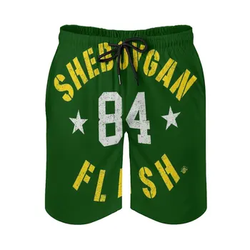 Мужские Спортивные Пляжные шорты для бега Sheboygan Flash 84 Green Bay Legend Of Schroeder с графическим Рисунком Trunk Pants С Сетчатой подкладкой