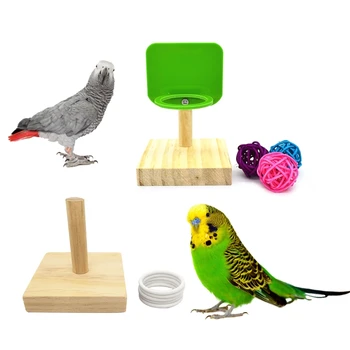 Набор развивающих игрушек для дрессировки птиц Баскетбольное кольцо для укладки кольца Игрушки для попугаев Интеллектуальные Головоломки Подарки Настольные попугаи Ара