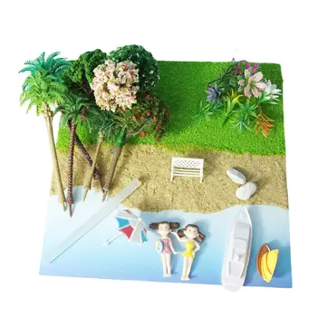 наборы макетов пляжных сцен Моделирование с аксессуарами Демонстрация моделей пляжных сцен для настольного использования Макеты железных дорог