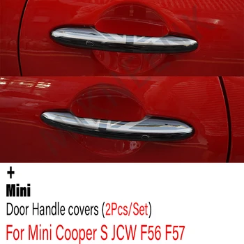 Наклейка на дверную ручку автомобиля с черным флагом, накладка для MINI Cooper S JCW F56 F57, аксессуар для стайлинга автомобилей, часть аксессуара для украшения