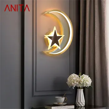 Настенные светильники ANITA Nordic Латунные бра Современная креативная светодиодная лампа Moon Star для дома