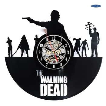 настенные часы secondlifeforvinyl Walking Dead виниловые настенные часы
