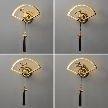 Настенный светильник TEMAR в китайском стиле, современный светодиодный Винтажный Латунный Креативный дизайн, бра для дома, гостиной, спальни, прихожей, Декор