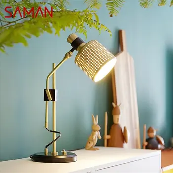 Настольная лампа SAMAN Postmodern Простой креативный дизайн Светодиодный настольный светильник с регулируемым углом наклона для домашнего декора в спальне и гостиной