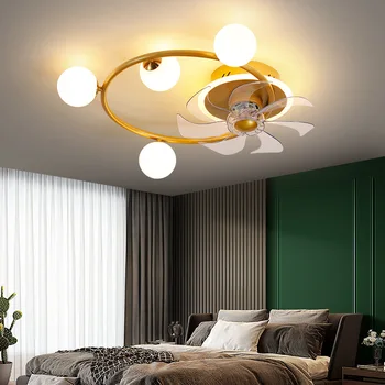 Новая потолочная вентиляторная лампа для спальни и гостиной, современная простая потолочная вентиляторная лампа со светом, бесшумный вентилятор для дома decro