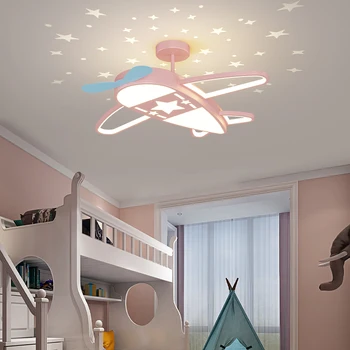 Новая светодиодная потолочная люстра Современный детский светильник для спальни мальчика и девочки, кабинета, мультяшного самолета, Звездного неба, верхнего потолочного светодиодного освещения