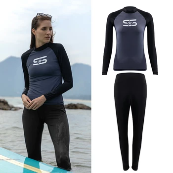 Новый женский раздельный водолазный костюм, топ для плавания, Солнцезащитная одежда, Быстросохнущий водолазный костюм для серфинга, Водный спортивный топ для плавания, топ для дайвинга