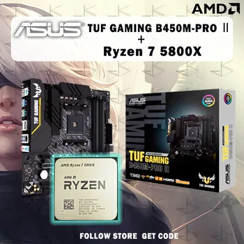 НОВЫЙ процессор AMD Ryzen 7 5800X R7 5800X + ASUS TUF GAMING B450M PRO Ⅱ Материнская плата Micro-ATX B450M без кулера