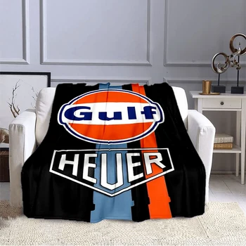 Одеяло с логотипом GULF Motorcycle Милое, мягкое, удобное, теплое Одеяло для путешествий Домой Покрывало для кровати Одеяло Подарок на день рождения
