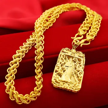 Ожерелье из настоящего золота 18 Карат, изысканные ювелирные изделия, цепочка с подвеской из чистого золота 999 пробы, подлинное золото для женщин, свадебные роскошные ювелирные подарки