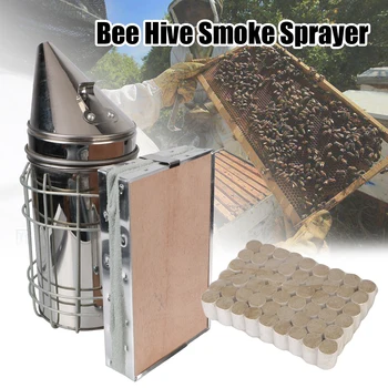 Опрыскиватель для копчения пчел из нержавеющей стали с дымовыми шашками для пчеловодства Оборудование для пчеловодства для изгнания пчел Специально для пчеловода