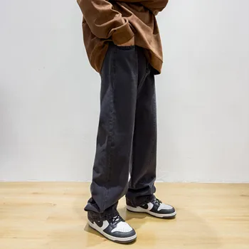 Осенне-весенняя мужская уличная одежда 2023 года, джинсы для скейтбординга в стиле ХИП-ХОП, панк, стрейч, мотобайк, модные прямые джинсовые трусы