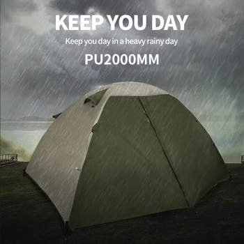 Палатка для кемпинга на 2 человека, двухслойные палатки, открытый кемпинг, Водонепроницаемая PU3000mm, легкое портативное укрытие, Пляжная палатка, пешие прогулки