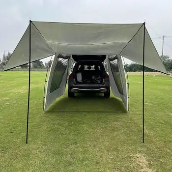 Палатка на 5-6 человек для багажника автомобиля, солнцезащитный козырек, Непромокаемая задняя палатка, простой дом на колесах для самостоятельного вождения, кемпинг для барбекю, походная палатка