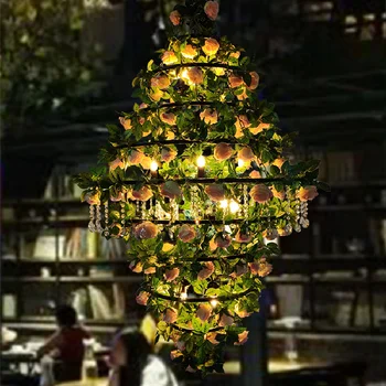 Подвесной светильник в вестибюле, Коммерческий ресторан для отдыха, Свадебная Романтическая имитация банкета высокого класса, Цветочное украшение, Люстра