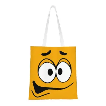 Пользовательские MMS-смайлики, холщовые сумки для покупок, женские моющиеся сумки для покупок со сладостями, сумки для покупок