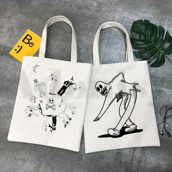 Популярный рэпер Ghostemane Рок-музыка Сумки в стиле харадзюку, сумки через плечо, повседневные сумки для покупок, сумки для девочек, Женская элегантная холщовая сумка