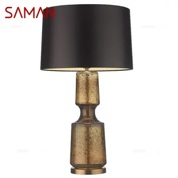 Простая настольная лампа SAMAN, современная настольная лампа LED для украшения дома, спальни.