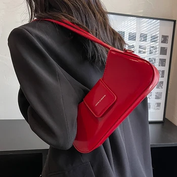 Простые сумки через плечо и подмышки для женщин, текстурированная сумка через плечо из искусственной кожи 2023, весенне-летняя модная универсальная сумка