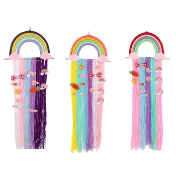 Радужные кисточки, банты для волос, держатель, подвесной органайзер, настенная вешалка, украшение, детские аксессуары для волос, вешалка для хранения