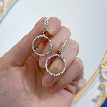 Романтические серьги с бриллиантами, 100% настоящие ювелирные изделия из стерлингового серебра 925 пробы, Обручальные серьги для женщин, подарок для новобрачных