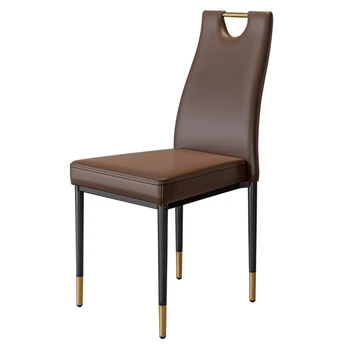 Роскошное обеденное кресло Nordic, современное и простое домашнее складываемое кресло со спинкой, удобное кожаное обеденное кресло