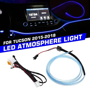 Светодиодная подсветка приборной панели в салоне автомобиля, Отделка приборной панели, Атмосферный светильник для Hyundai Tucson 2015 2016 2017 2018