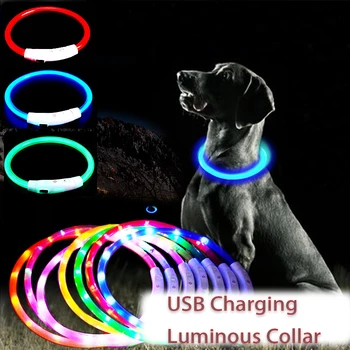 Светодиодный Usb-ошейник для собак, ночное защитное освещение, защита от потери, ошейник для домашних животных, Ночной ошейник для щенков, аксессуары для домашних животных