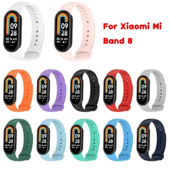 Силиконовый Ремешок для Xiaomi Mi Band 8 Смарт-Часы, Сменный Браслет, Регулируемый Ремешок для Mi Band8